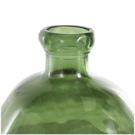 Green Recycled Glass Handmade Wide Ombre Spanish Bottle Vase